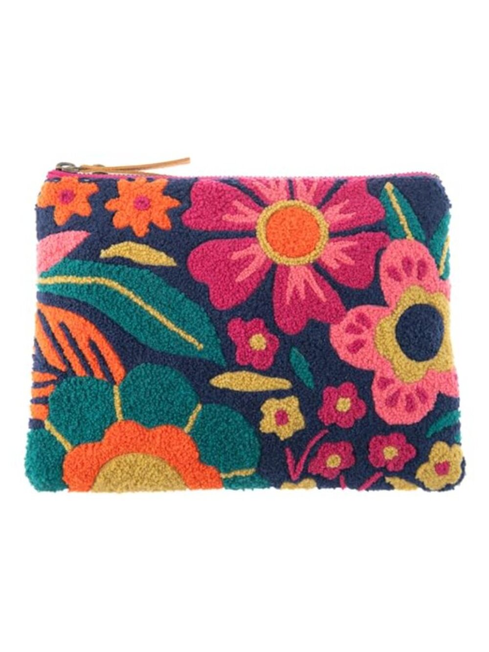 Embroidered Carry All Pouch Floral Toiletry Makeup Bag